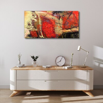 Abstract landscape with intense colors Print on canvas