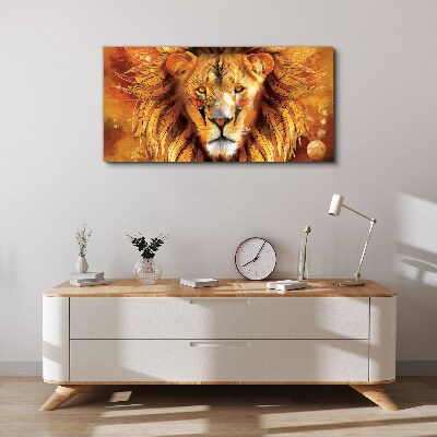 Abstraction animal cat lion Canvas Wall art