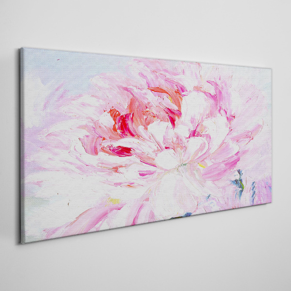 Pink peony with a delicate glow Canvas wall art