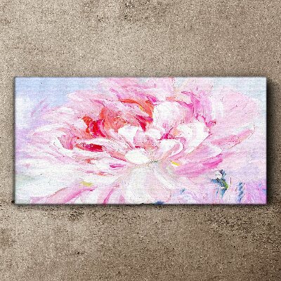 Pink peony with a delicate glow Canvas wall art