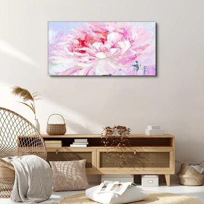 Pink peony with a delicate glow Canvas wall art