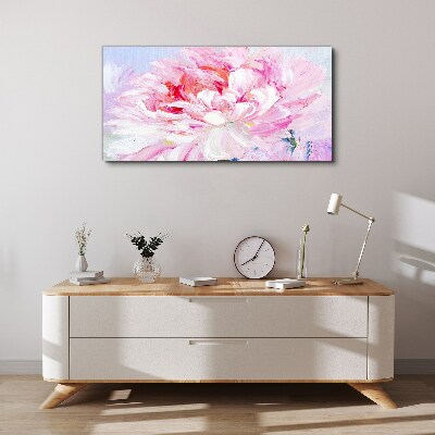 Pink peony with a delicate glow Canvas wall art