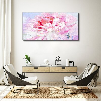 Pink peony with a delicate glow Canvas wall art