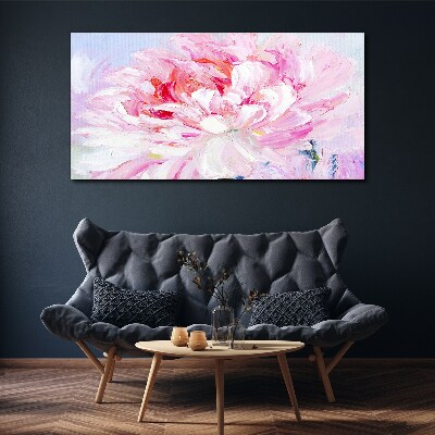Pink peony with a delicate glow Canvas wall art