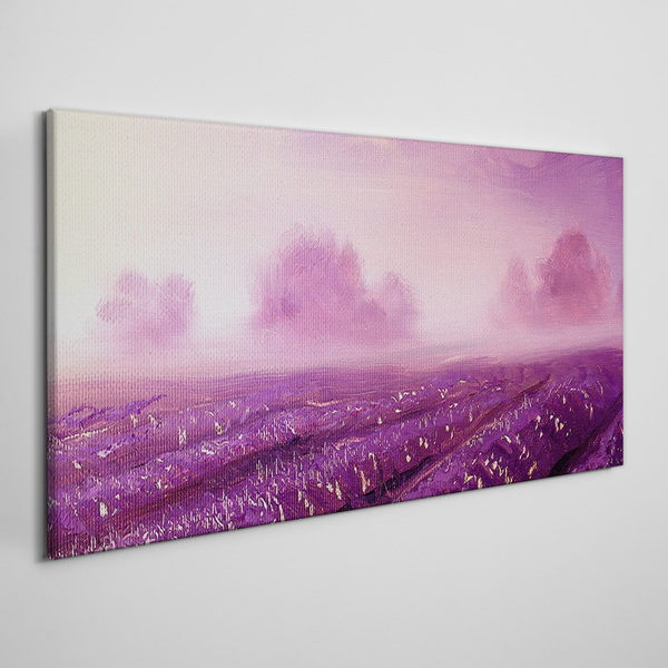 Purple landscape in the morning Print on canvas