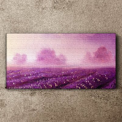 Purple landscape in the morning Print on canvas
