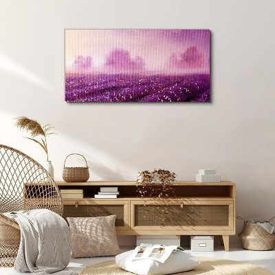 Purple landscape in the morning Print on canvas