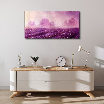 Purple landscape in the morning Print on canvas