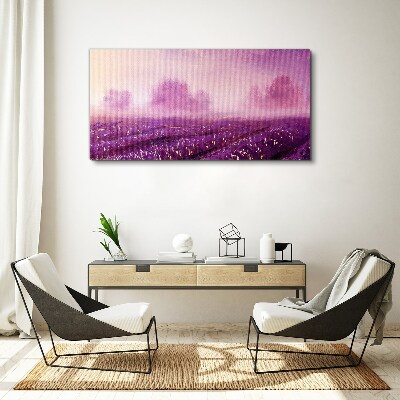 Purple landscape in the morning Print on canvas