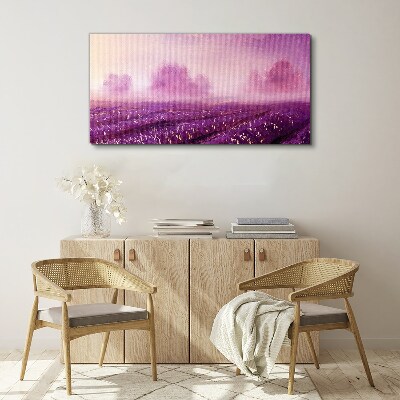 Purple landscape in the morning Print on canvas