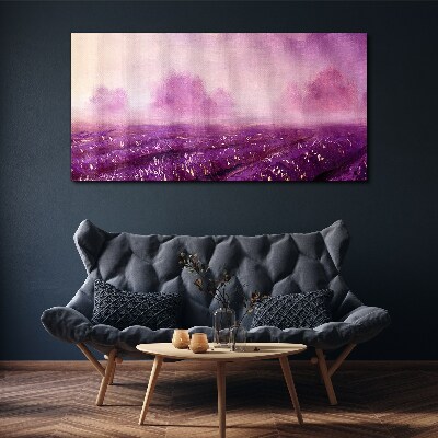 Purple landscape in the morning Print on canvas