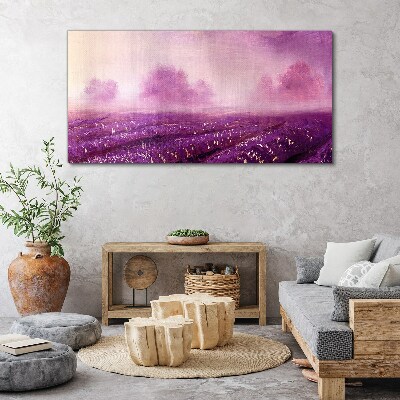 Purple landscape in the morning Print on canvas