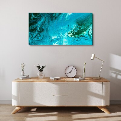 Ocean waves in blue Print on canvas