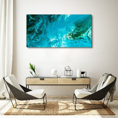 Ocean waves in blue Print on canvas