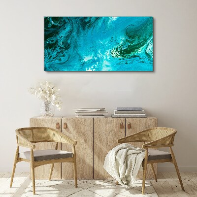 Ocean waves in blue Print on canvas