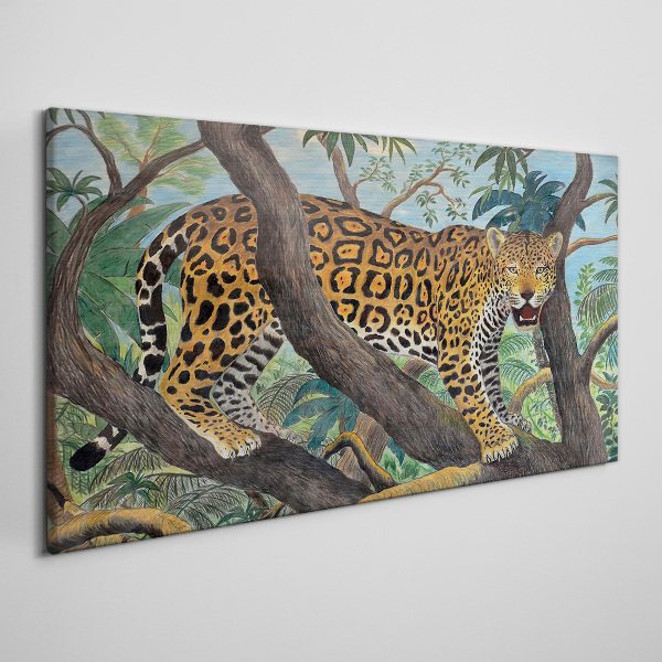 Jaguar in a tropical forest Canvas wall art