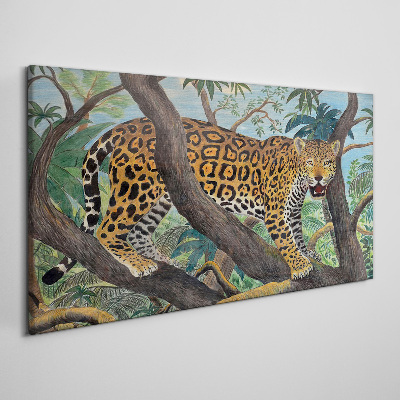 Jaguar in a tropical forest Canvas wall art