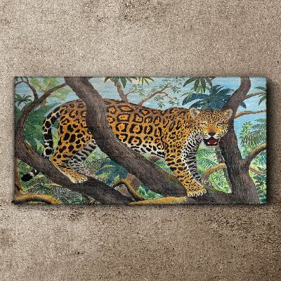 Jaguar in a tropical forest Canvas wall art