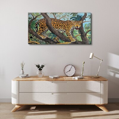 Jaguar in a tropical forest Canvas wall art