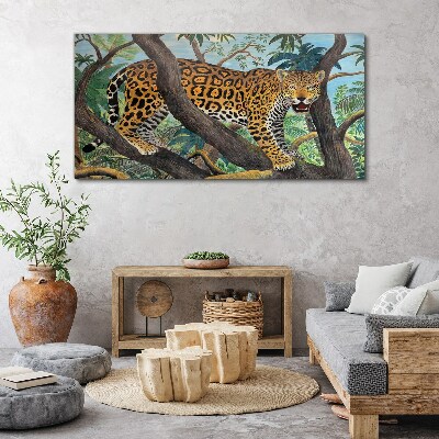 Jaguar in a tropical forest Canvas wall art