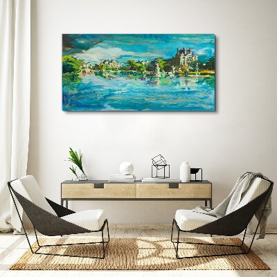 The reservoir in the sunlight Print on canvas