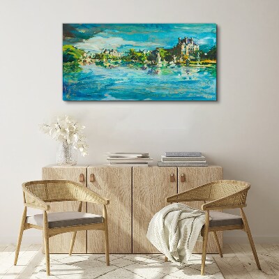 The reservoir in the sunlight Print on canvas