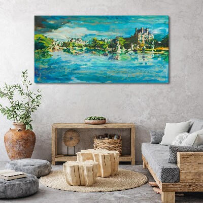 The reservoir in the sunlight Print on canvas