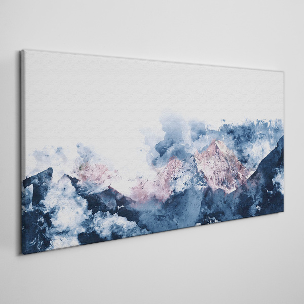 Mountain landscape in shades of blue Canvas wall art