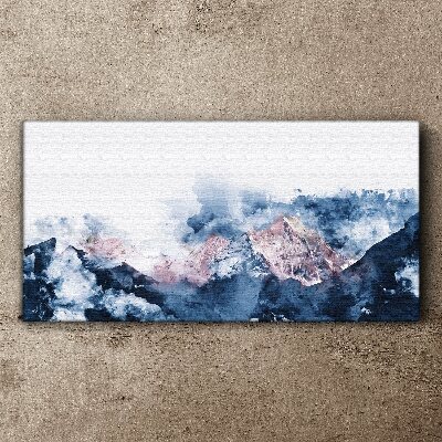 Mountain landscape in shades of blue Canvas wall art