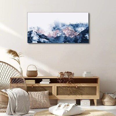 Mountain landscape in shades of blue Canvas wall art