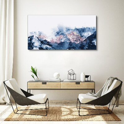 Mountain landscape in shades of blue Canvas wall art