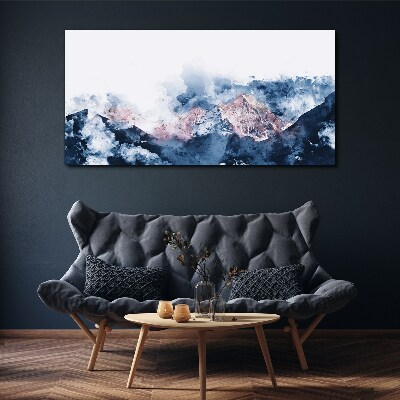 Mountain landscape in shades of blue Canvas wall art