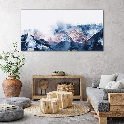 Mountain landscape in shades of blue Canvas wall art