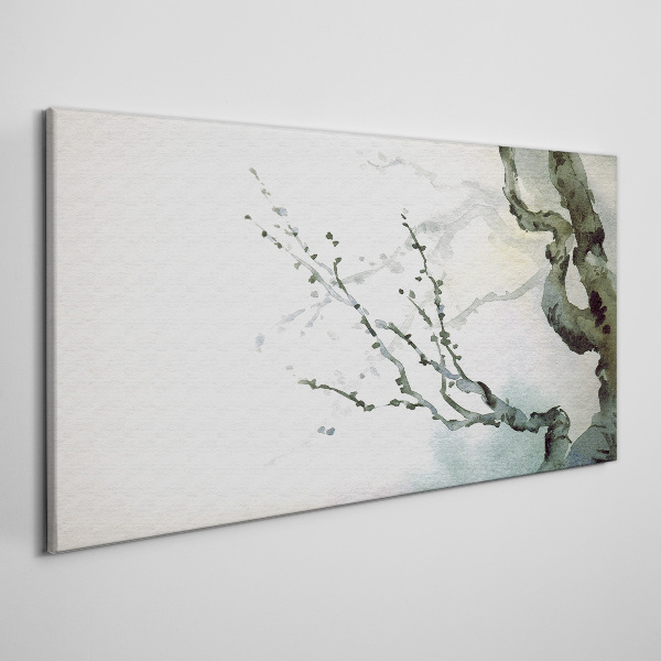 Delicate branches in watercolor Print on canvas