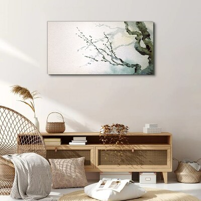 Delicate branches in watercolor Print on canvas