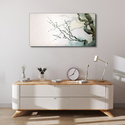 Delicate branches in watercolor Print on canvas