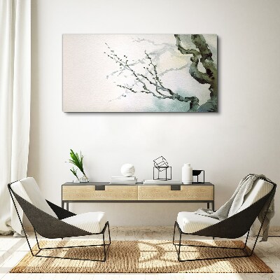 Delicate branches in watercolor Print on canvas