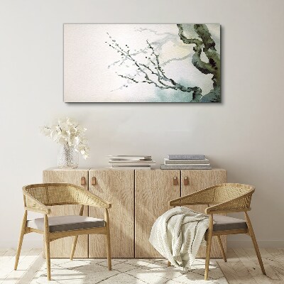 Delicate branches in watercolor Print on canvas