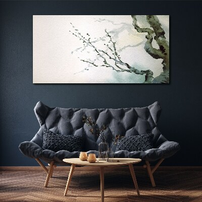 Delicate branches in watercolor Print on canvas