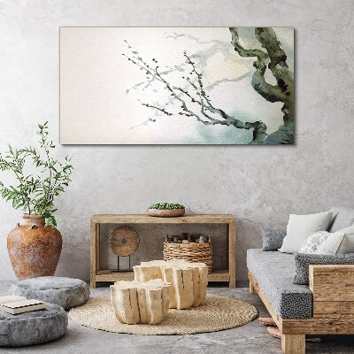 Delicate branches in watercolor Print on canvas