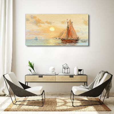 Sea ​​boat sky Canvas print