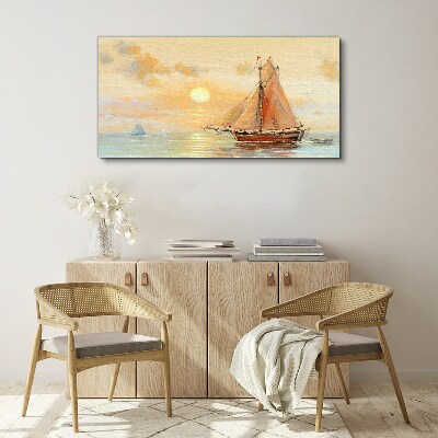 Sea ​​boat sky Canvas print