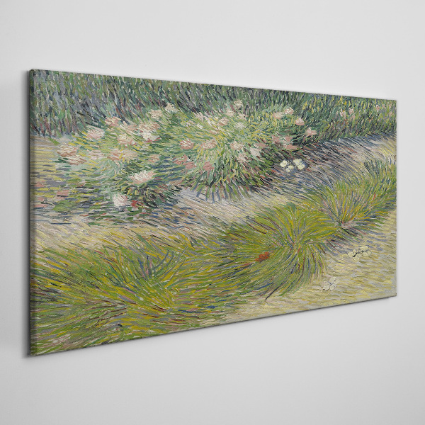 Flowers in the grass Canvas wall art