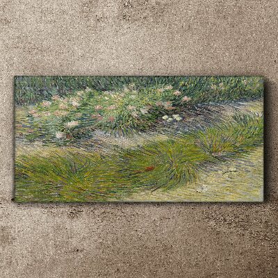 Flowers in the grass Canvas wall art
