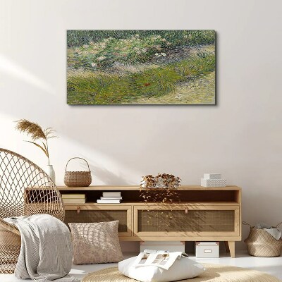 Flowers in the grass Canvas wall art