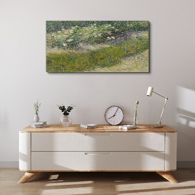 Flowers in the grass Canvas wall art
