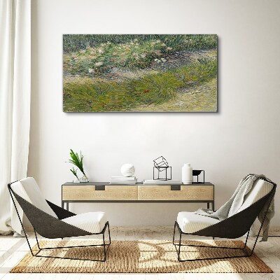 Flowers in the grass Canvas wall art