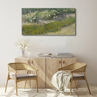 Flowers in the grass Canvas wall art