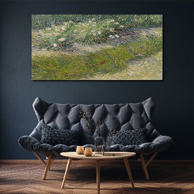 Flowers in the grass Canvas wall art
