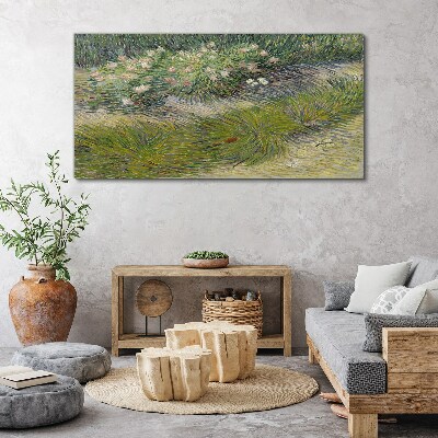 Flowers in the grass Canvas wall art